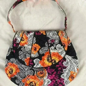 Marie Osmond Lifestyle Collection Womens Floral Quilted Fabric Bag Pre Owned